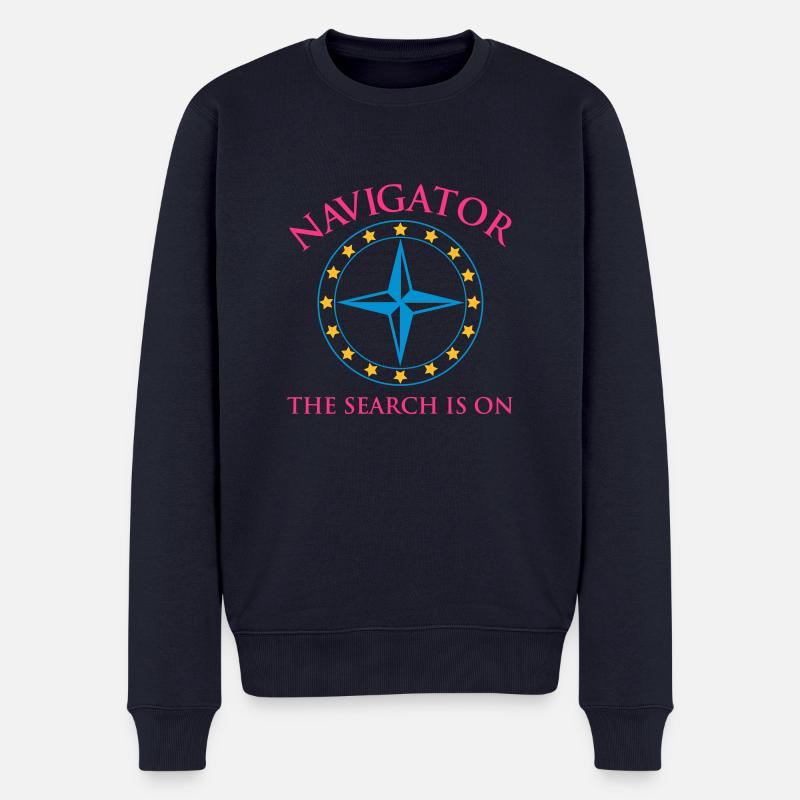 Navigator - Männer Premium Bio Pullover - Navy
