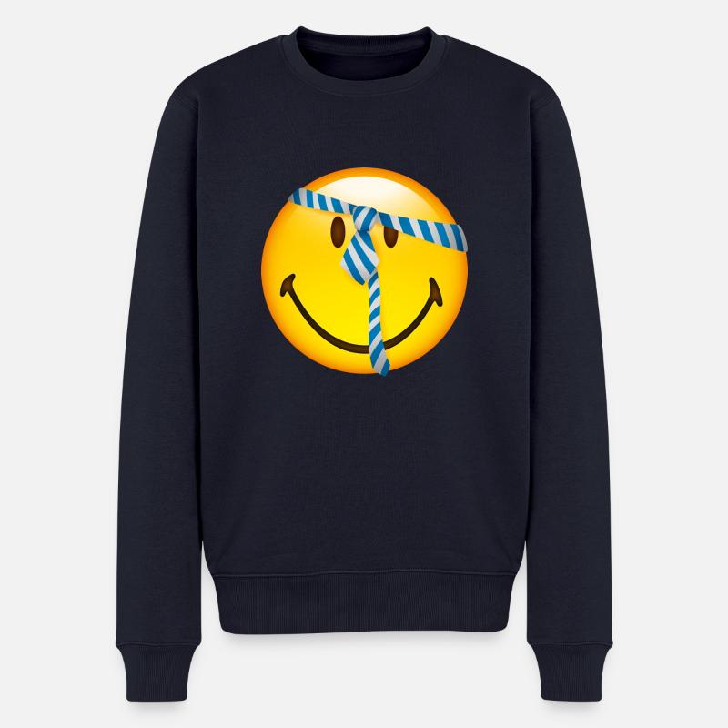 Smiley Tie - Pull Premium bio Homme - bleu marine