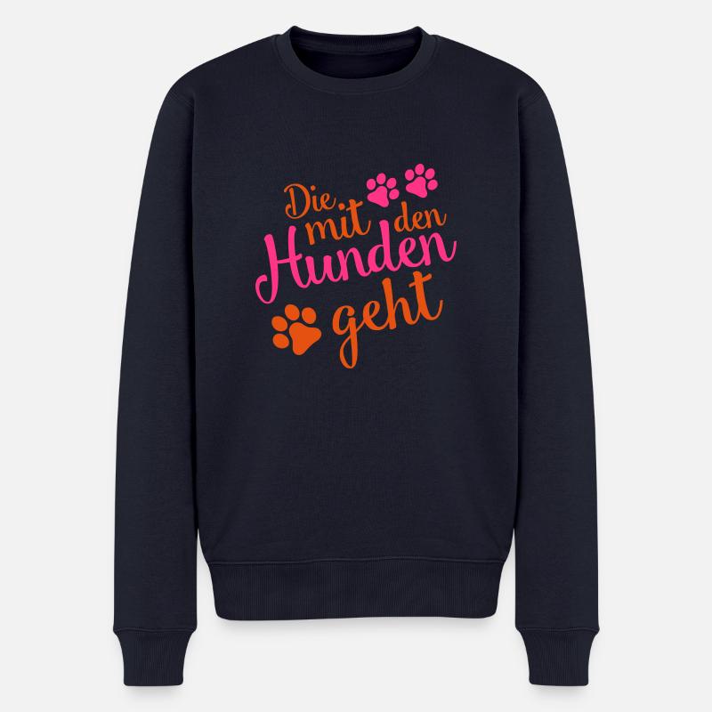 hunden geht die mit - Männer Premium Bio Pullover - Navy
