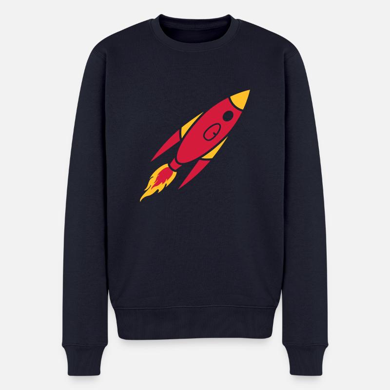 Clipart Rote Rakete - Männer Premium Bio Pullover - Navy