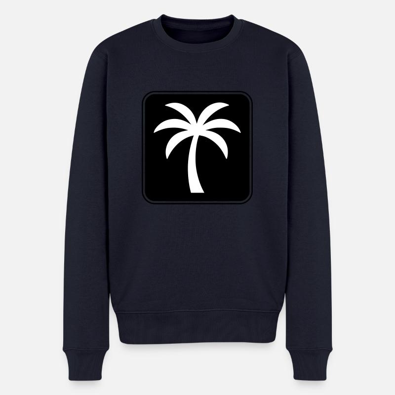 Palme Symbol Sommer - Männer Premium Bio Pullover - Navy
