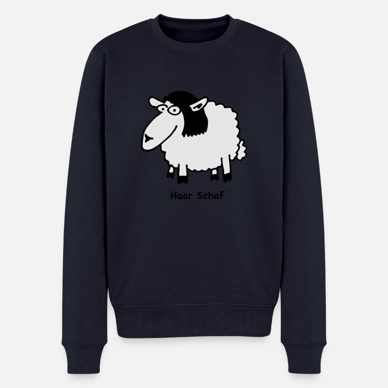 haar_schaf - Männer Premium Bio Pullover - Navy