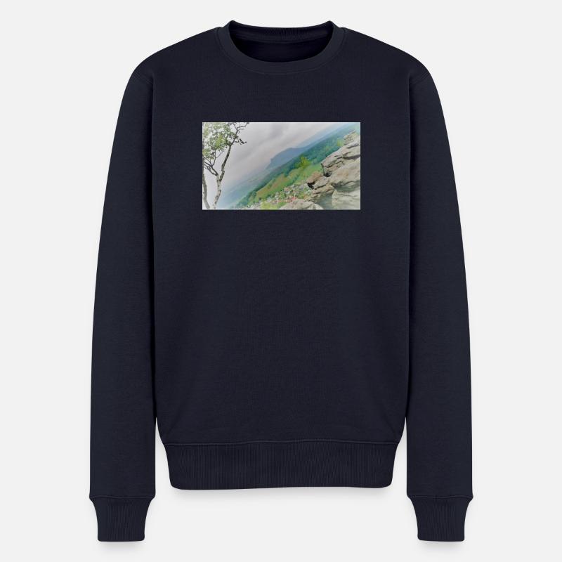 berge, natur, luft - Männer Premium Bio Pullover - Navy