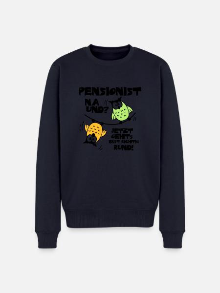 Eulen Pensionist - na und? - Männer Premium Bio Pullover - Navy