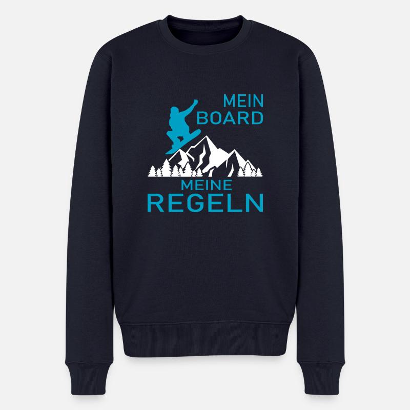 Snowboard Snowboarder - Männer Premium Bio Pullover - Navy