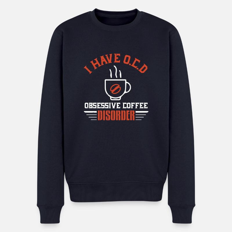 J’AI UN TROUBLE OBSESSIONNEL DU CAFÉ - Pull Premium bio Homme - bleu marine