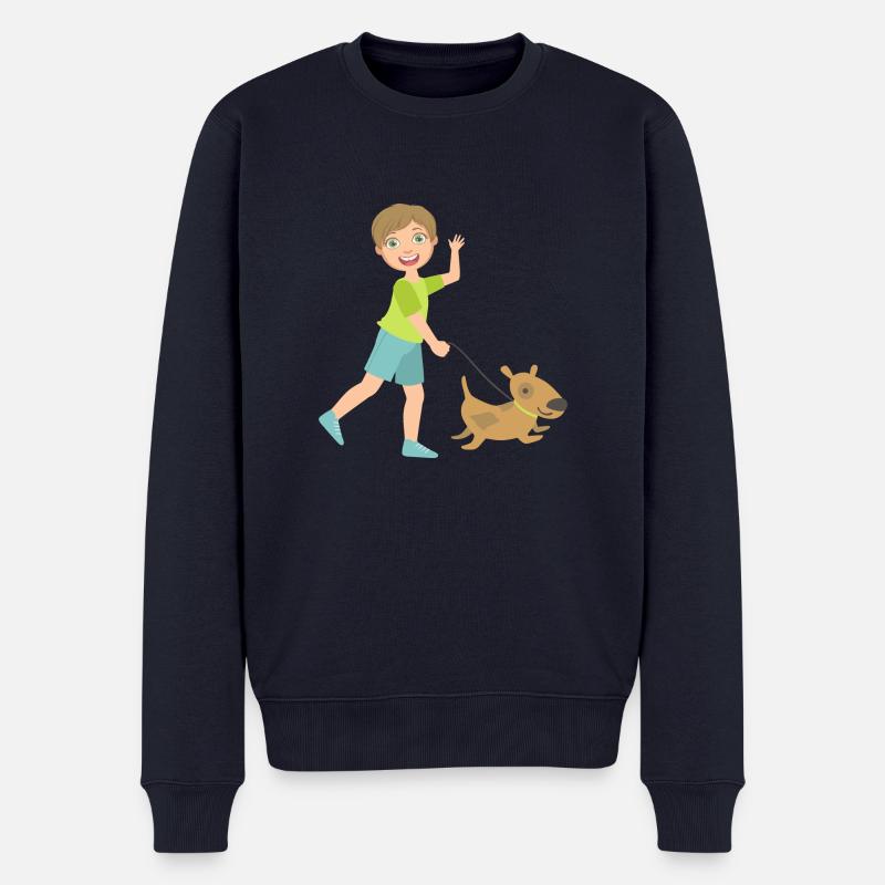 Hund - Männer Premium Bio Pullover - Navy
