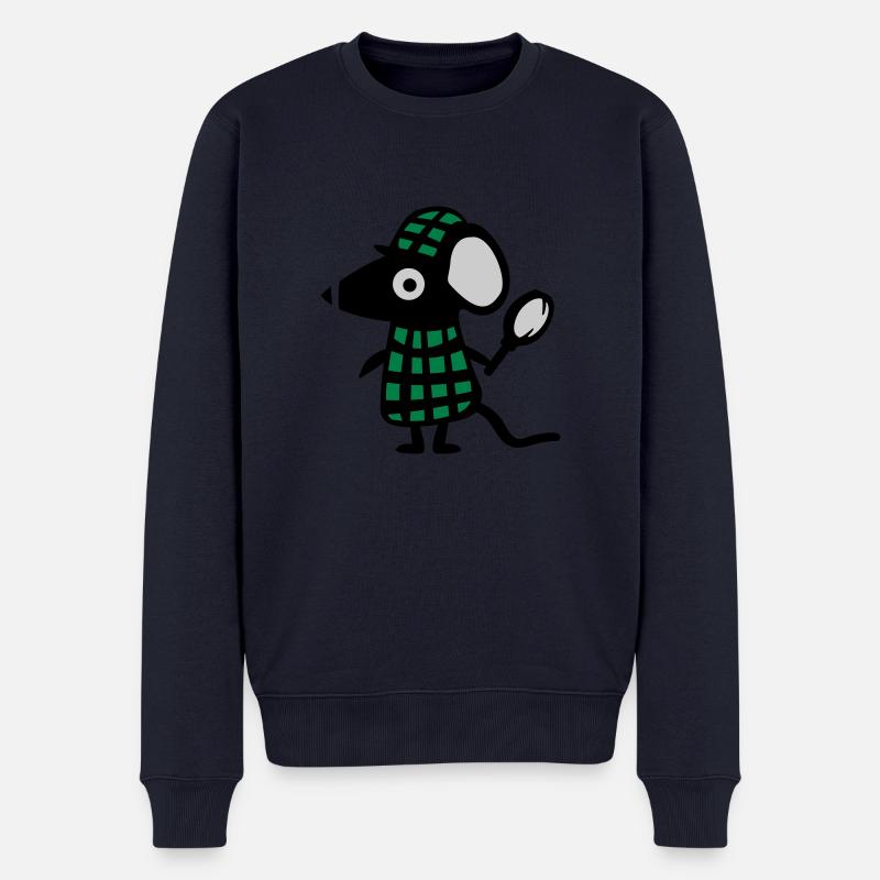 Maus Detektiv - Ratte - Männer Premium Bio Pullover - Navy