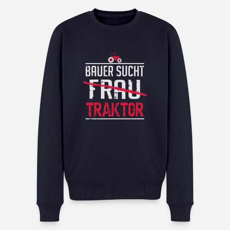 Bauer sucht Traktor - Männer Premium Bio Pullover - Navy