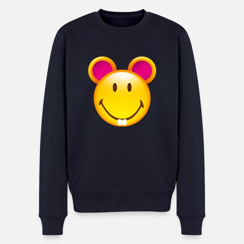 Smiley Mouse - Männer Premium Bio Pullover - Navy