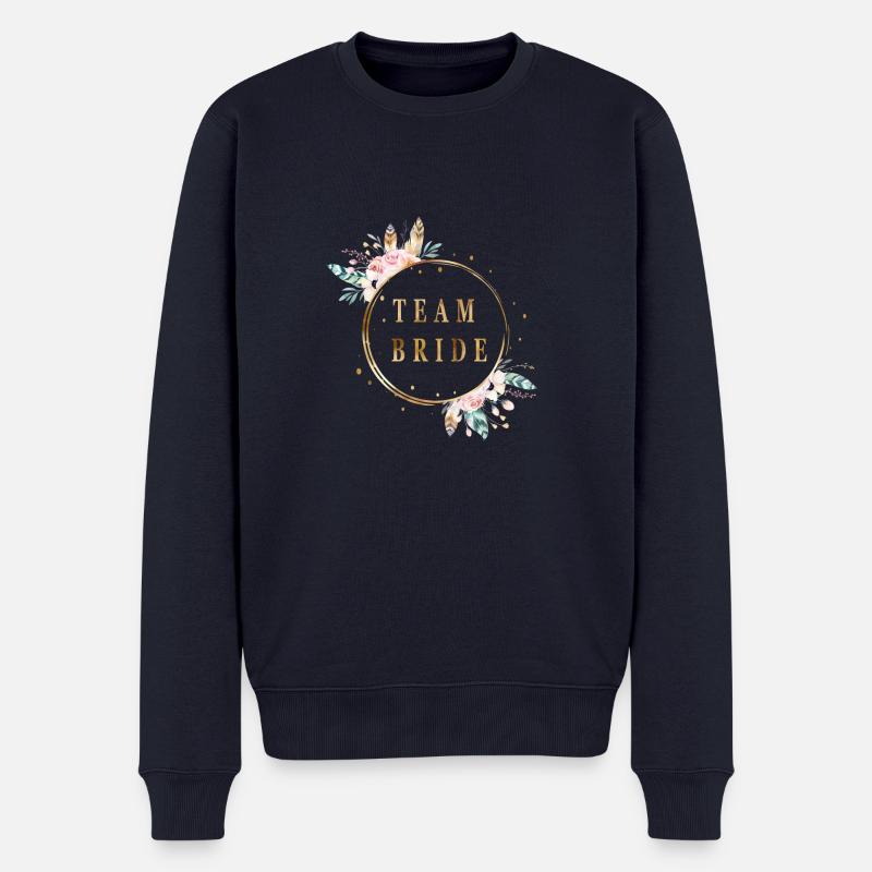 boho_team_bride - Männer Premium Bio Pullover - Navy