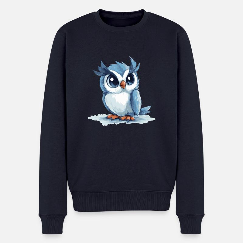Hibou bleu - Pull Premium bio Homme - bleu marine