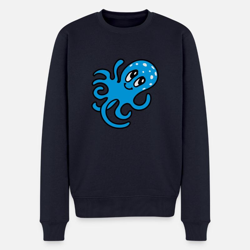 Krake - Tintenfisch 3 - Männer Premium Bio Pullover - Navy