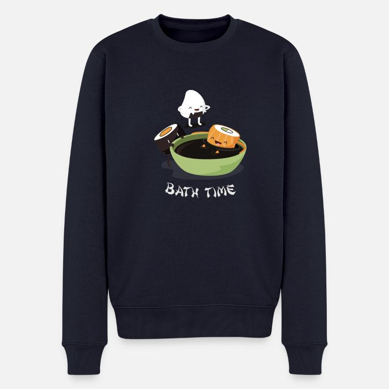 Sushi Bath Time - Männer Premium Bio Pullover - Navy