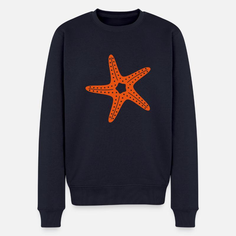 Seestern / See-stern - Männer Premium Bio Pullover - Navy