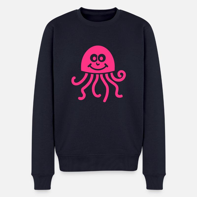 Qualle - Männer Premium Bio Pullover - Navy