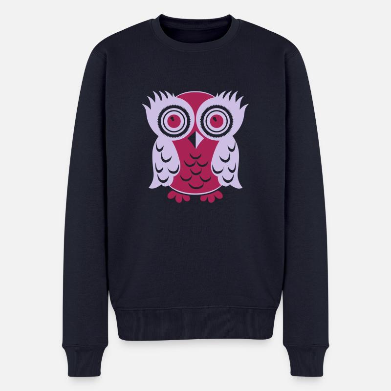 Owl Eule - Männer Premium Bio Pullover - Navy