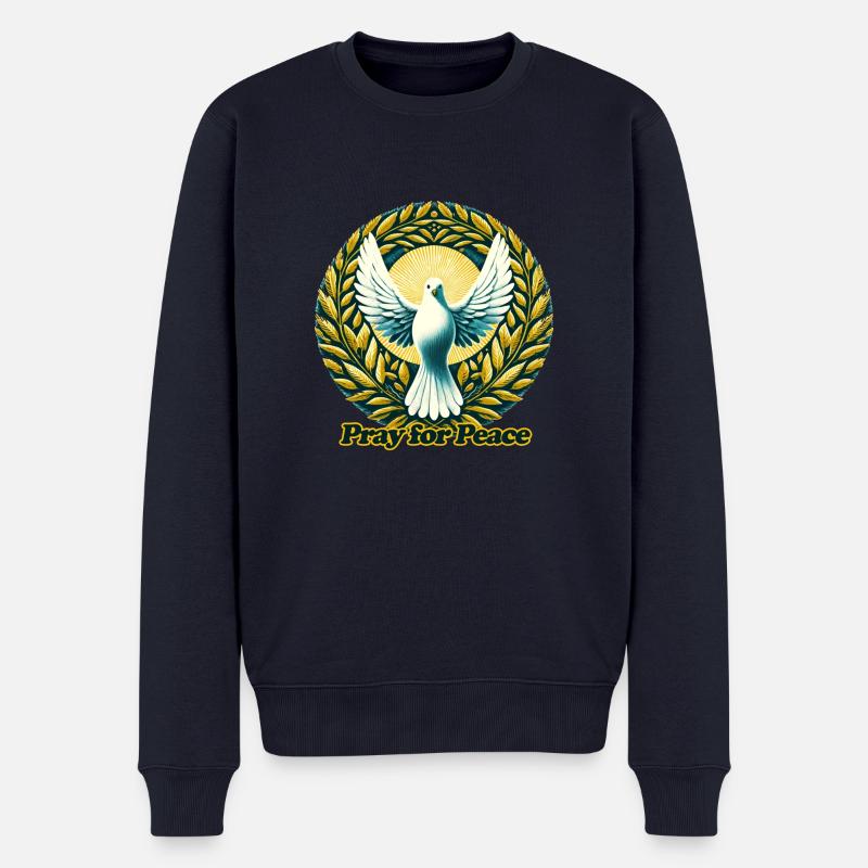 Priez pour la paix - Pull Premium bio Homme - bleu marine