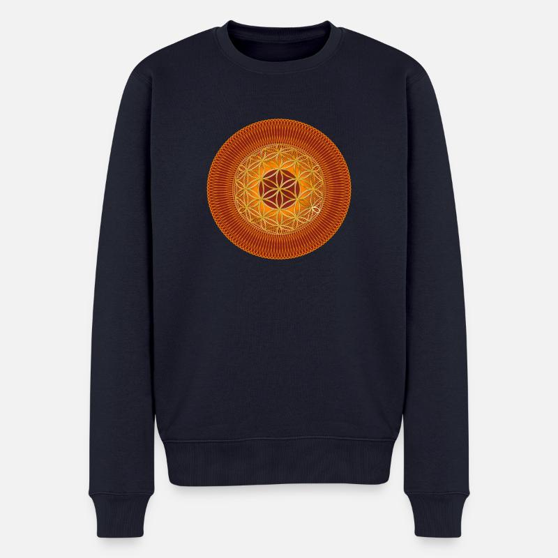 Blume des Lebens - Spirograph - Männer Premium Bio Pullover - Navy