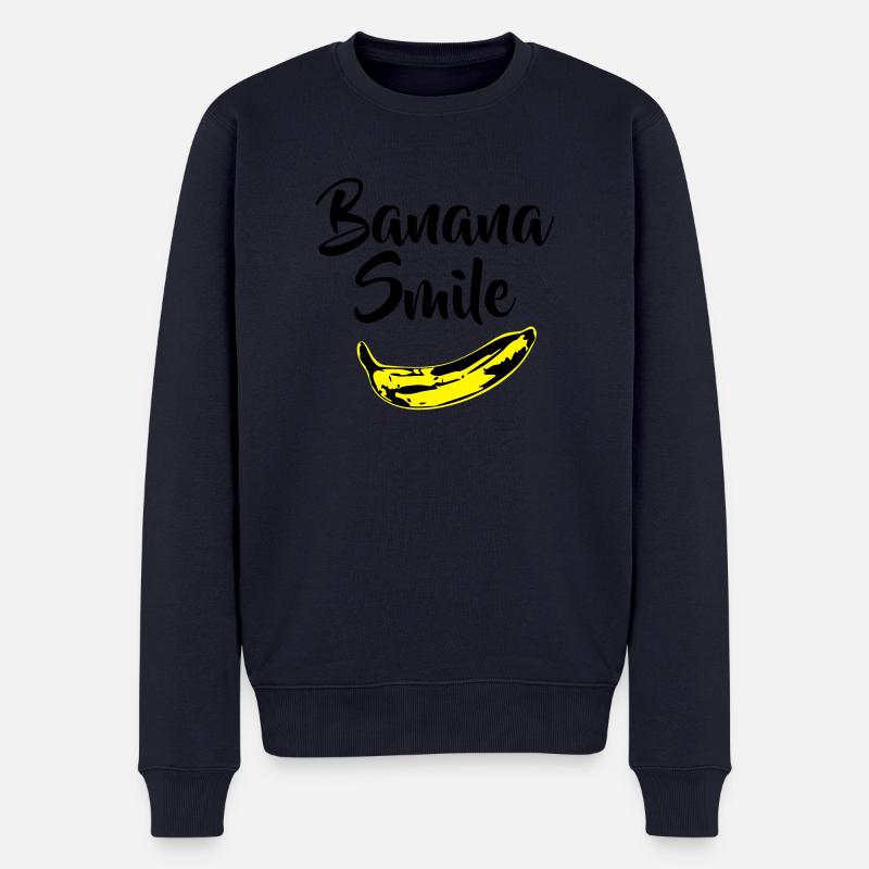 Banane Lächeln - Männer Premium Bio Pullover - Navy