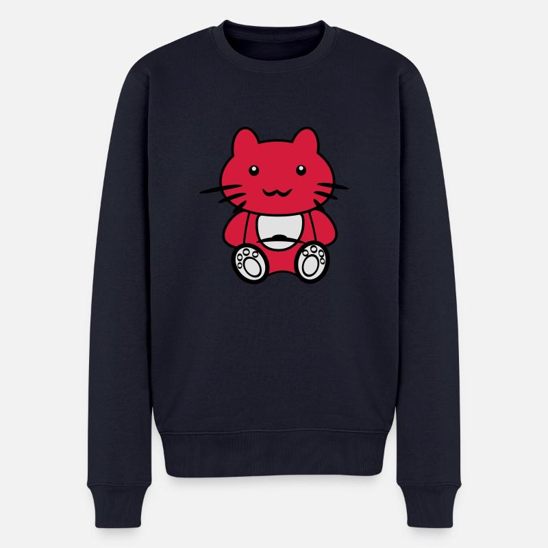 chat sans CHAPEAU 4 - Pull Premium bio Homme - bleu marine