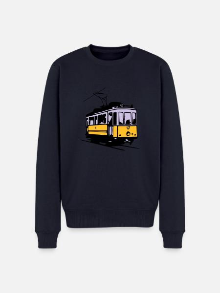 Strassenbahn / Tram - Männer Premium Bio Pullover - Navy
