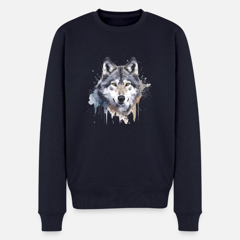 Loup 2 - Pull Premium bio Homme - bleu marine