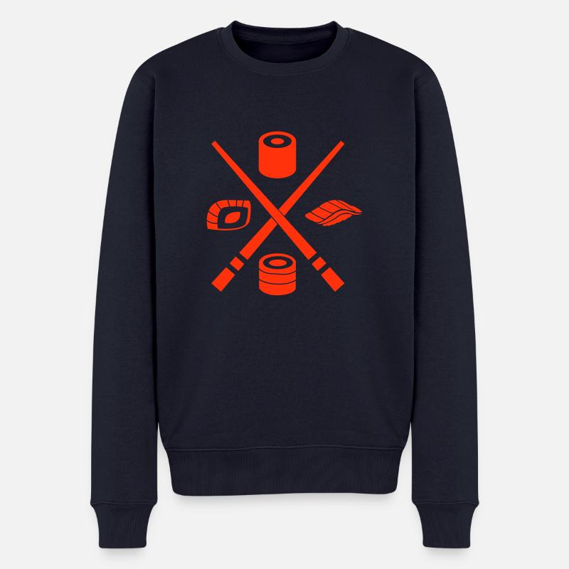 sushi - Männer Premium Bio Pullover - Navy