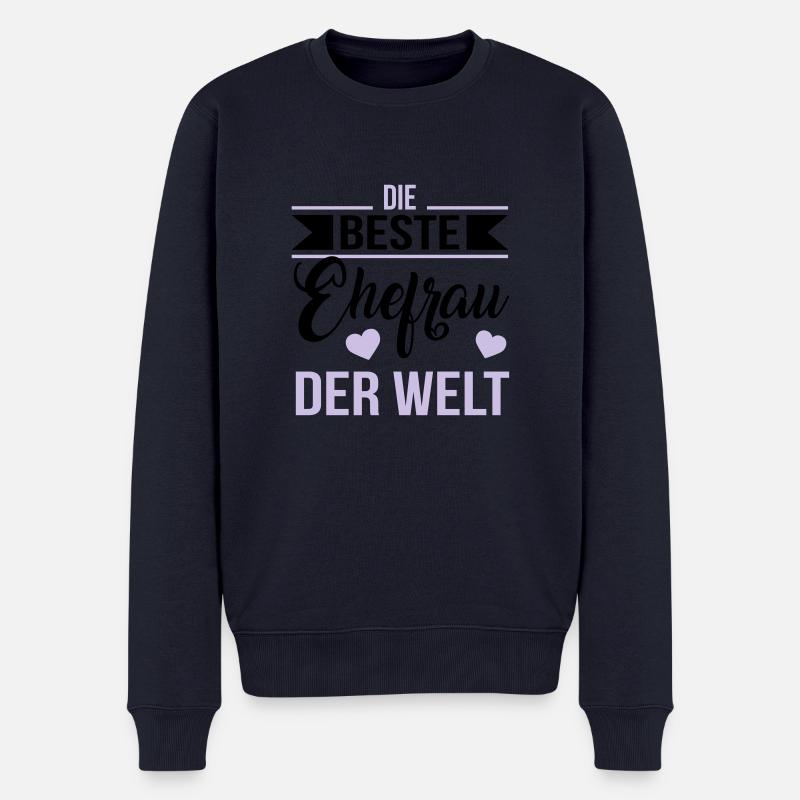 Die beste Ehefrau der Welt - Männer Premium Bio Pullover - Navy