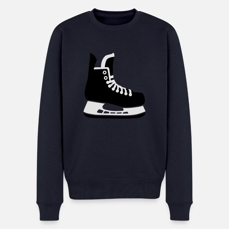Schlittschuh - Männer Premium Bio Pullover - Navy