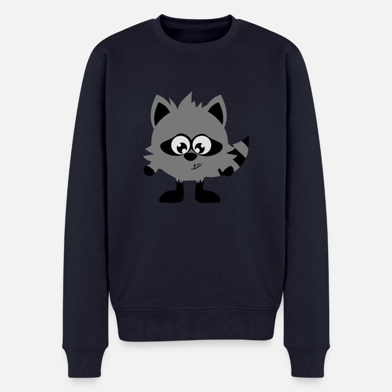 Monstamoon - Waschbärimon - Männer Premium Bio Pullover - Navy