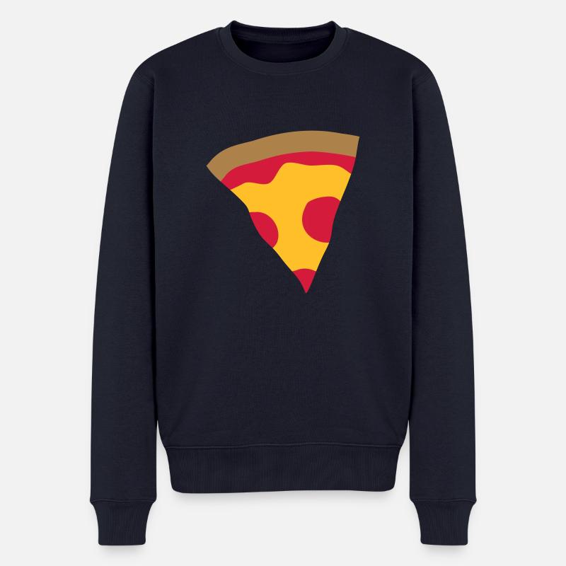 Fast Food Pizza - Männer Premium Bio Pullover - Navy