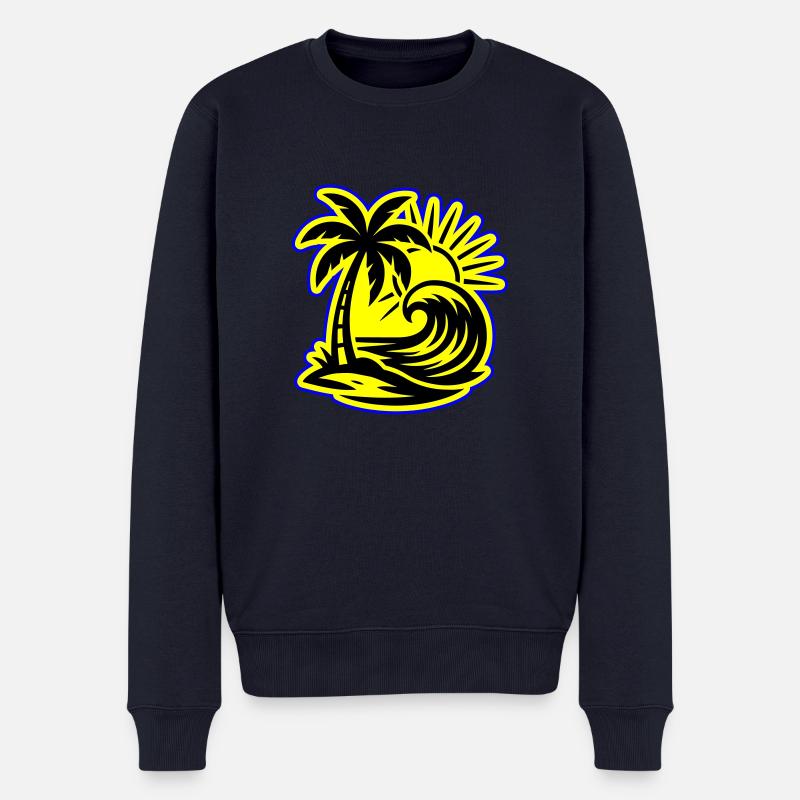 Insel Sommer Palme - Männer Premium Bio Pullover - Navy