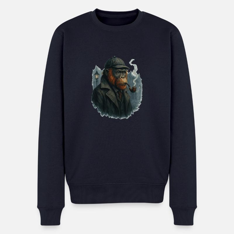Sherlock Orang Utan Holmes - Männer Premium Bio Pullover - Navy