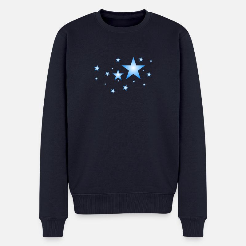 Sterne in Blau - Männer Premium Bio Pullover - Navy