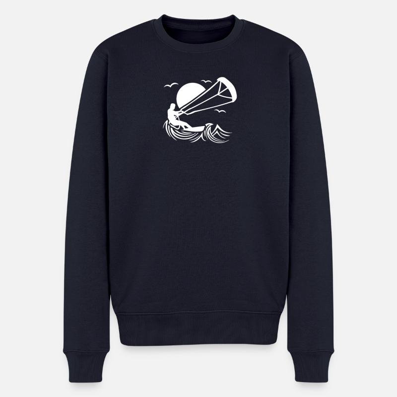 Kitesurfer - Männer Premium Bio Pullover - Navy