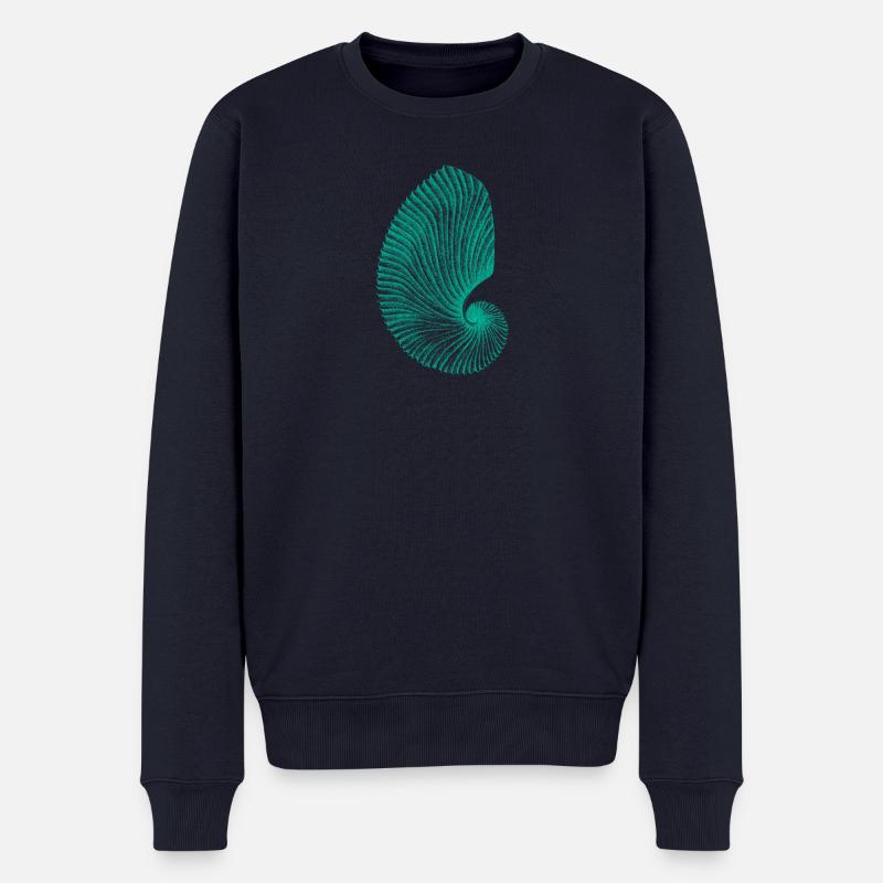 Blaugrün Abstraktes Schneckenmuster - Männer Premium Bio Pullover - Navy