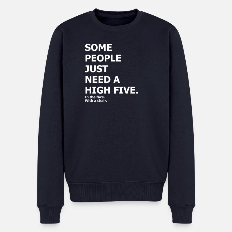 High Five - design cynique amusant - Pull Premium bio Homme - bleu marine