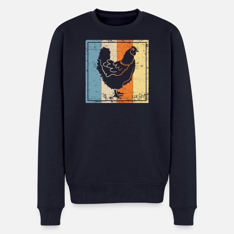 Huhn - Männer Premium Bio Pullover - Navy
