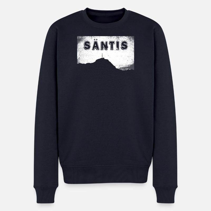 Säntis Umriss | Appenzell | Alpstein - Männer Premium Bio Pullover - Navy