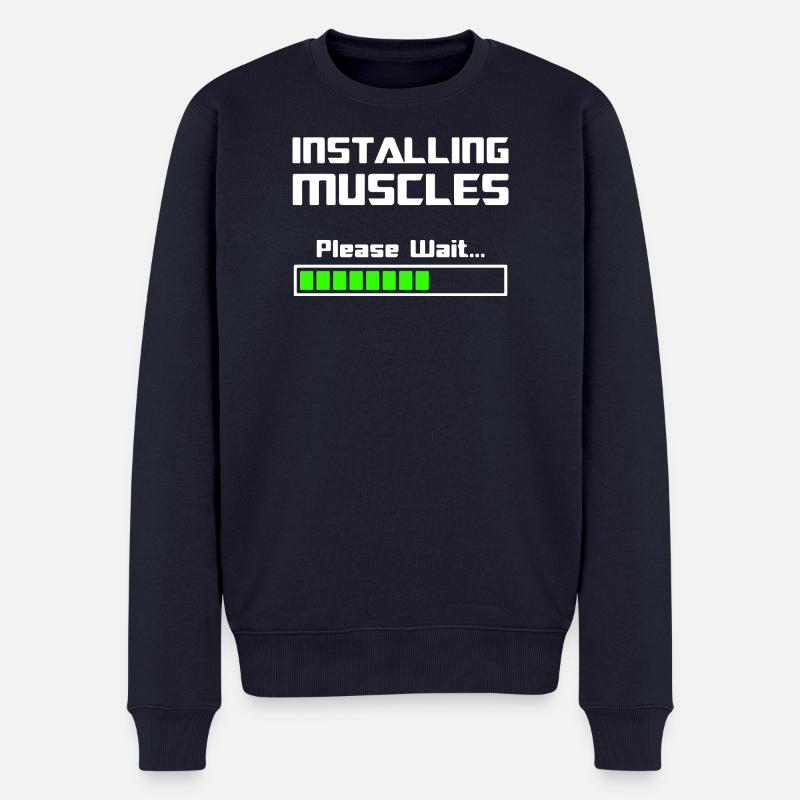 Installing Muscles Installer des muscles - Pull Premium bio Homme - bleu marine