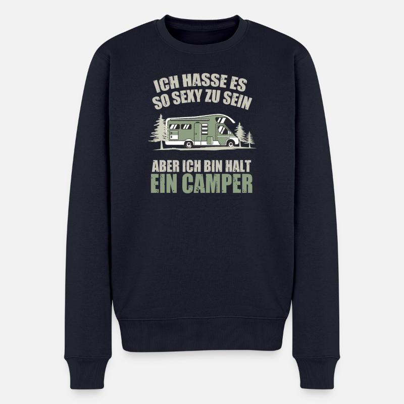 Sexy Camper Spruch Humor - Männer Premium Bio Pullover - Navy