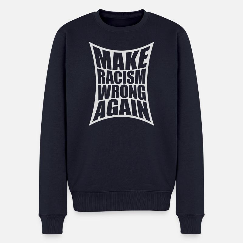 make racism wrong again - Männer Premium Bio Pullover - Navy