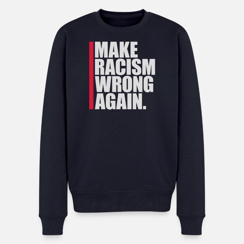 make racism wrong again - Männer Premium Bio Pullover - Navy