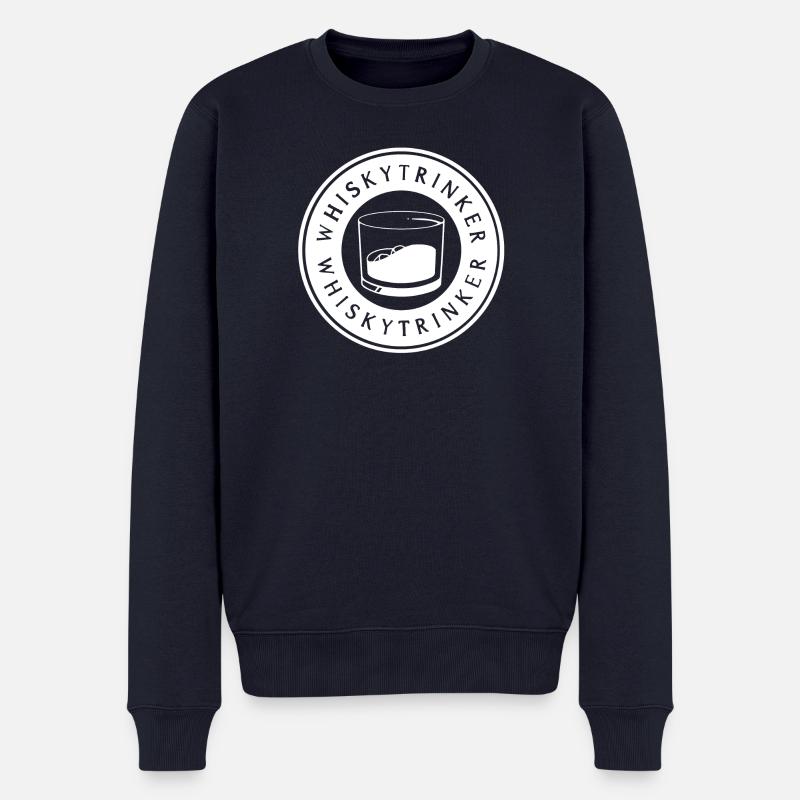 Whiskytrinker - weiß - Männer Premium Bio Pullover - Navy
