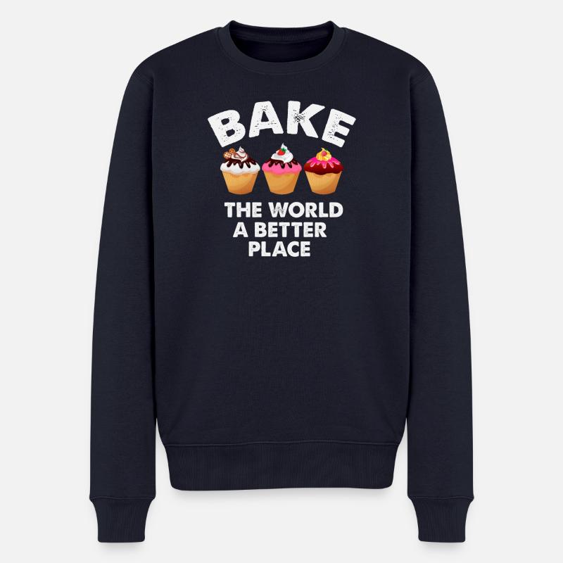 Cupcake-Dekoration mit motivierender Botschaft - Männer Premium Bio Pullover - Navy