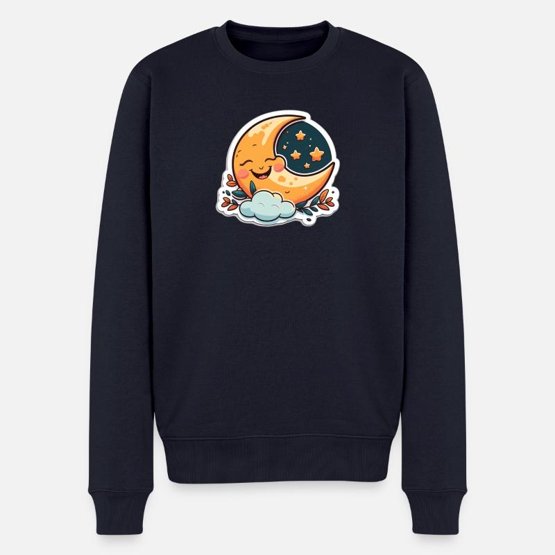 Happy Moon - Männer Premium Bio Pullover - Navy