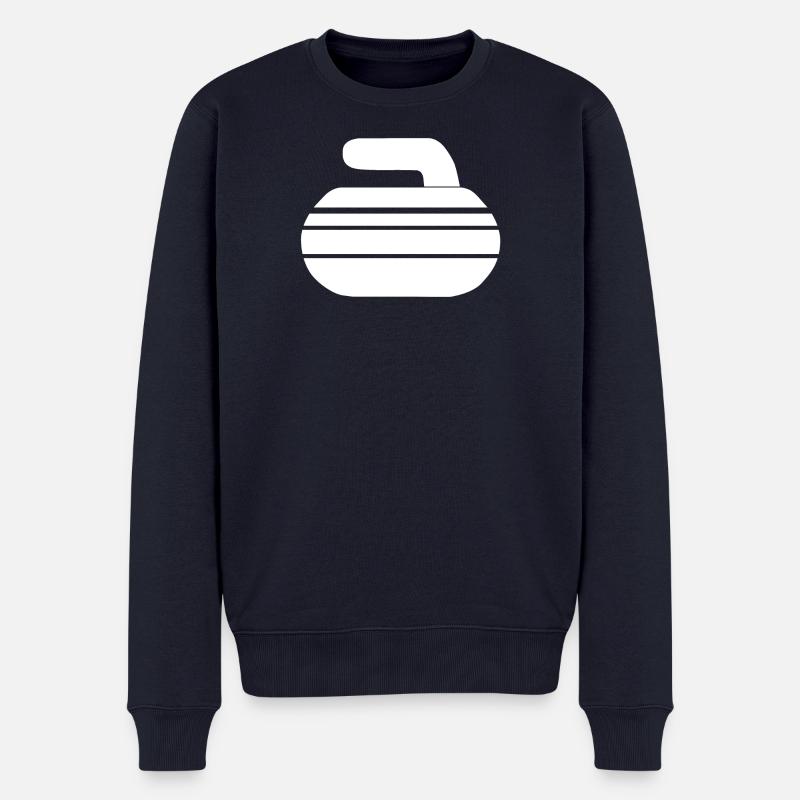 Curling-Stein - Männer Premium Bio Pullover - Navy