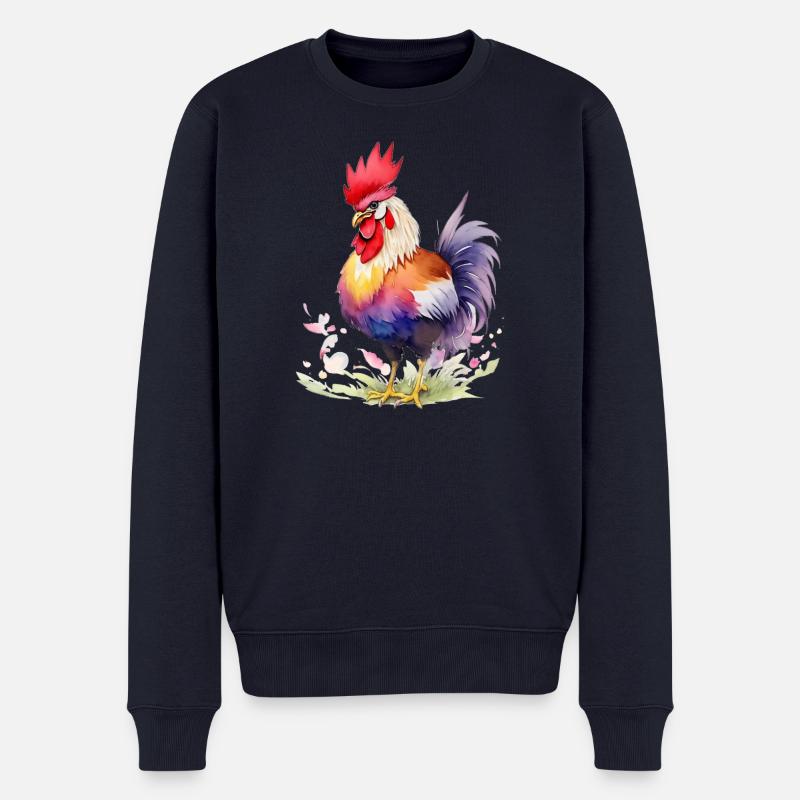 Stolzer Hahn - Männer Premium Bio Pullover - Navy