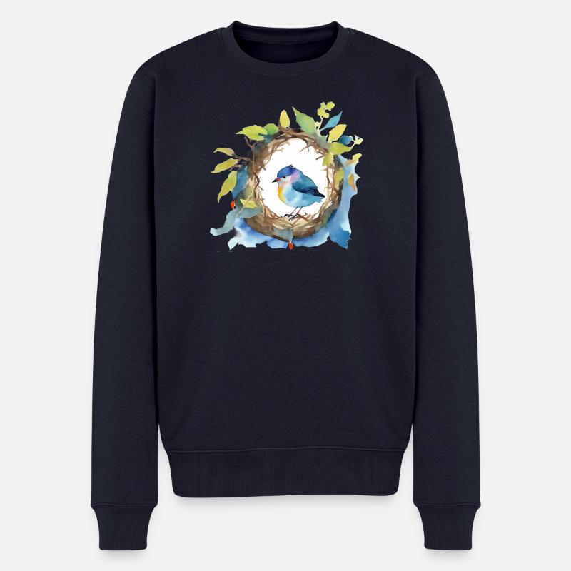 Vogel - Männer Premium Bio Pullover - Navy